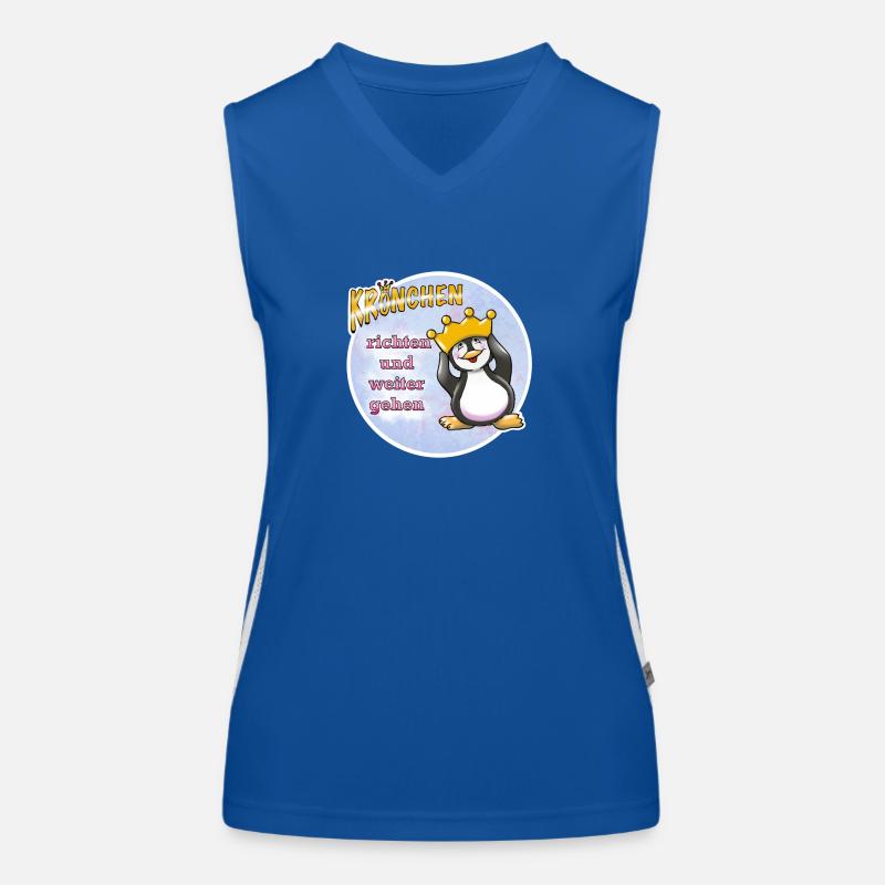 Krönchen richten Pinguin Funktionelles Kontrast-Tank Top für Frauen