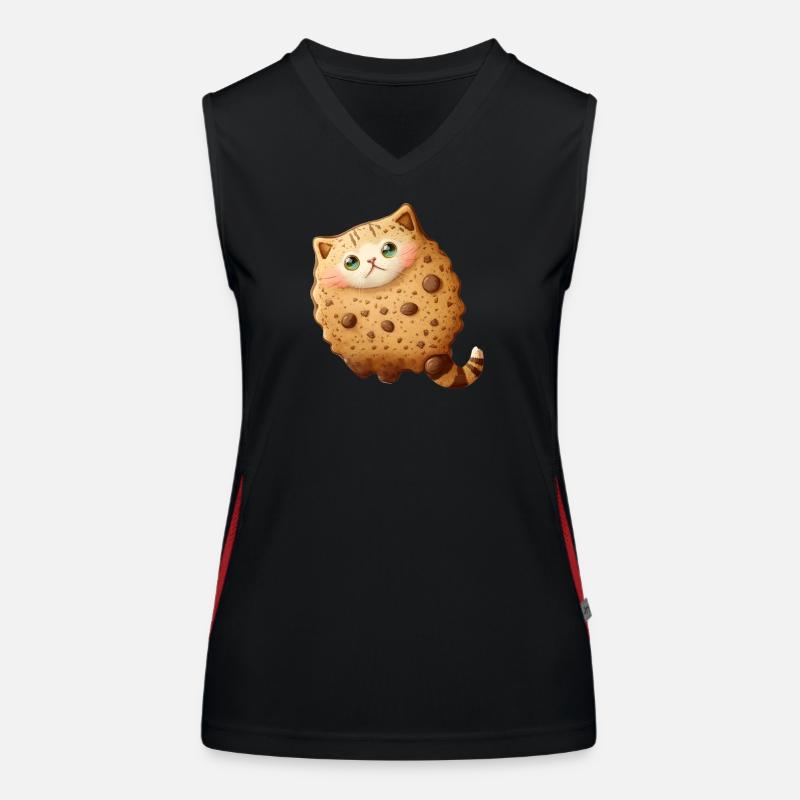 Chat biscuit sucré aux pépites de chocolat et aux noix Débardeur respirant contrasté Femme