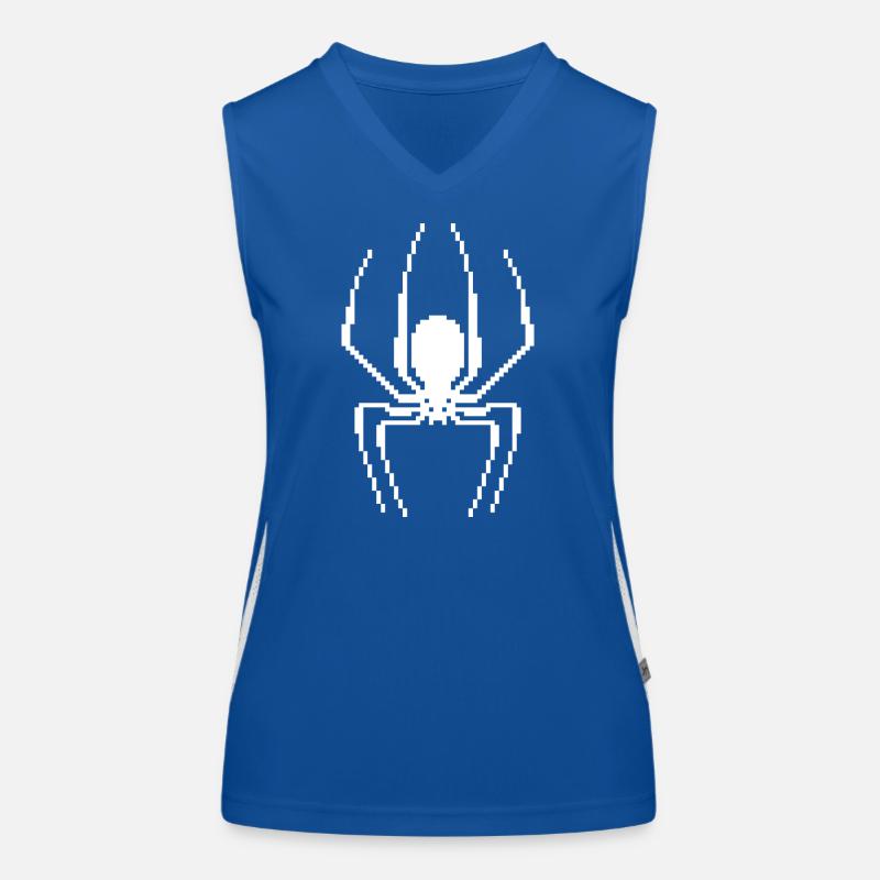 G33 Pixel Spider in Weiß Funktionelles Kontrast-Tank Top für Frauen