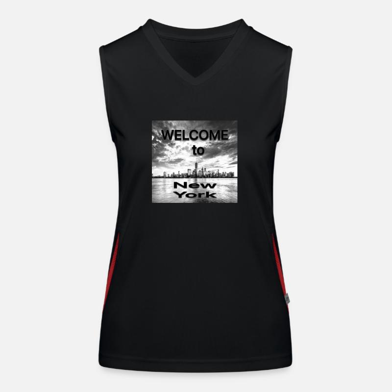 Willkommen in New York Design Funktionelles Kontrast-Tank Top für Frauen