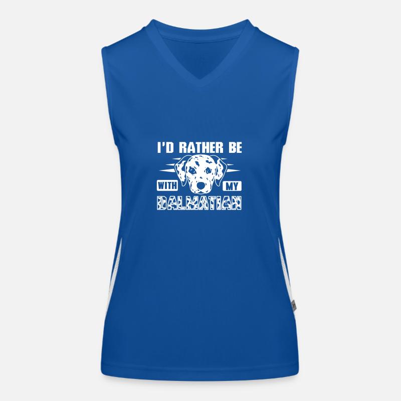 Plutôt être avec mon dalmatien Débardeur respirant contrasté Femme