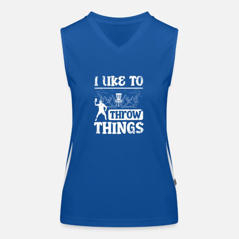 I like to throw things Disc Golf Funktionelles Kontrast-Tank Top für Frauen