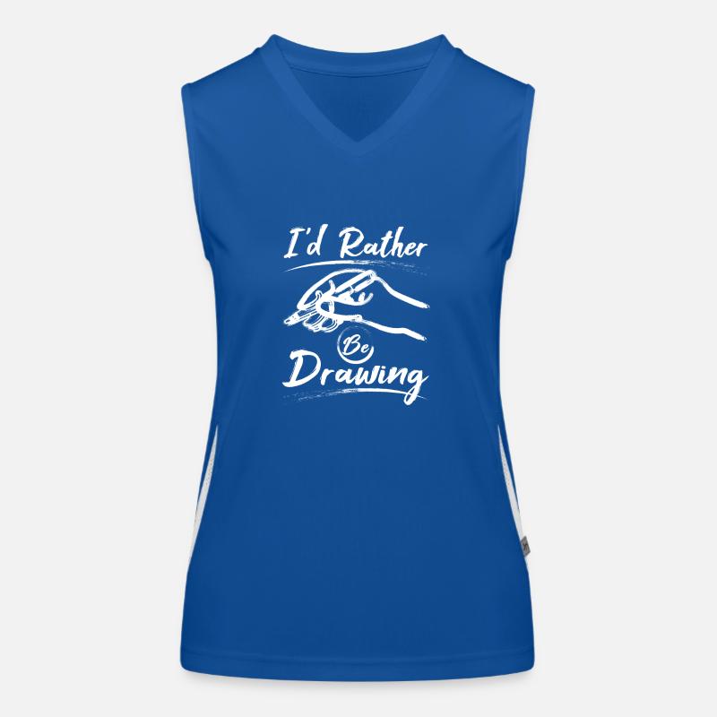 Funny drawing painter I'd rather be dawing art Funktionelles Kontrast-Tank Top für Frauen
