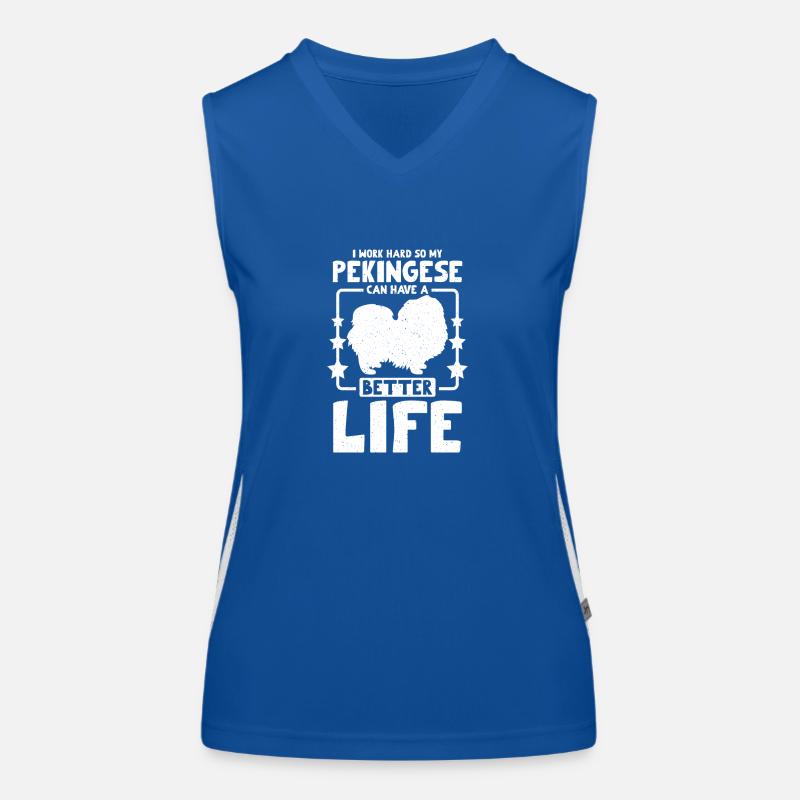 I work hard so my pekingese can have a better life Funktionelles Kontrast-Tank Top für Frauen