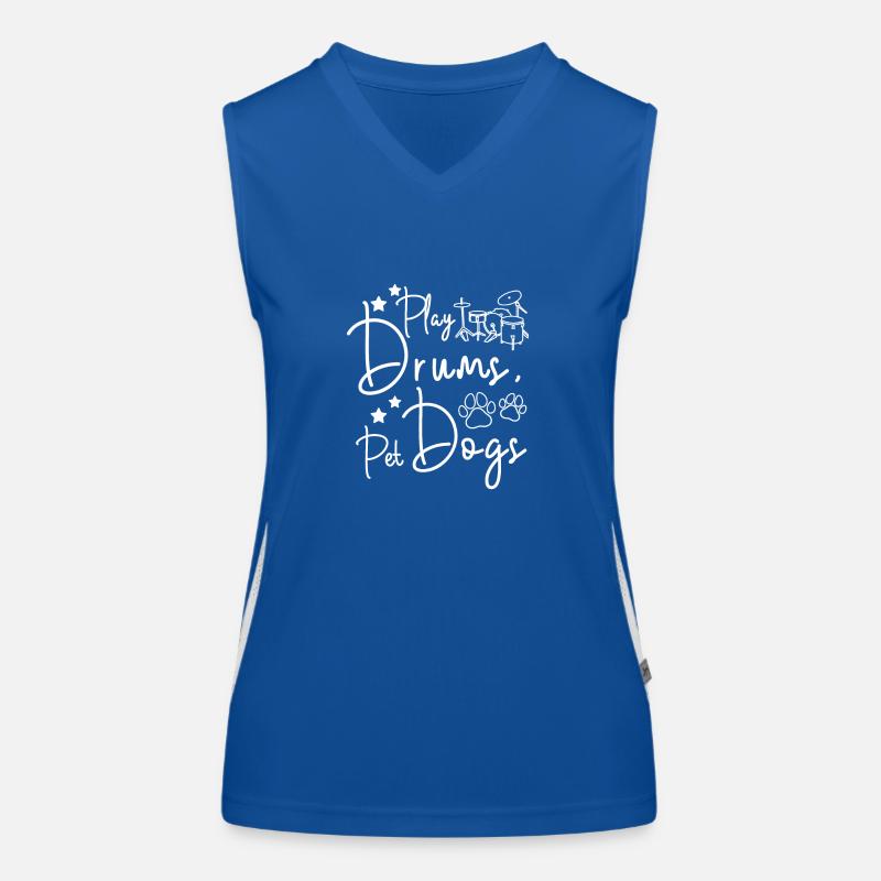 Play drums pet dogs Women's Functional Contrast Tank Top