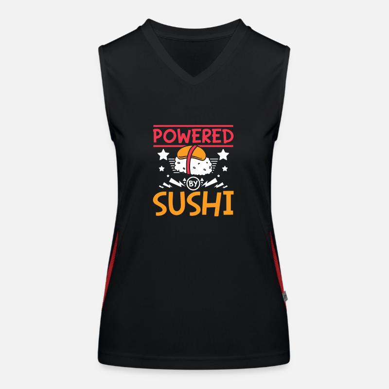 Powerd by sushi Funktionelles Kontrast-Tank Top für Frauen