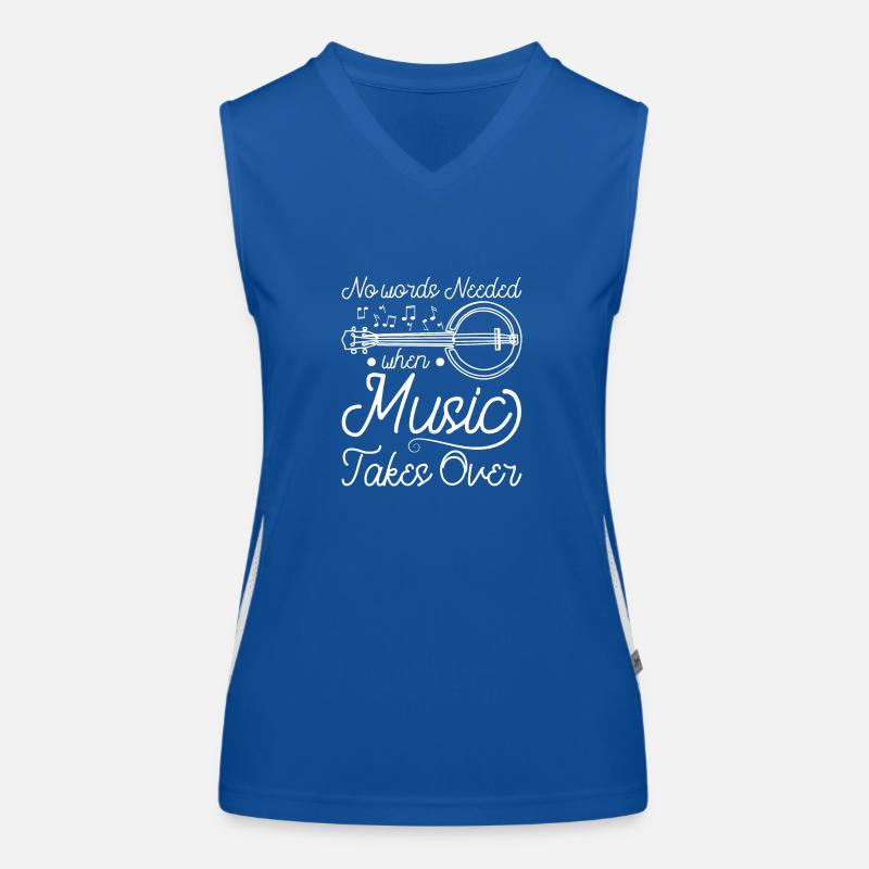 No words needed when music takes over banjo Funktionelles Kontrast-Tank Top für Frauen