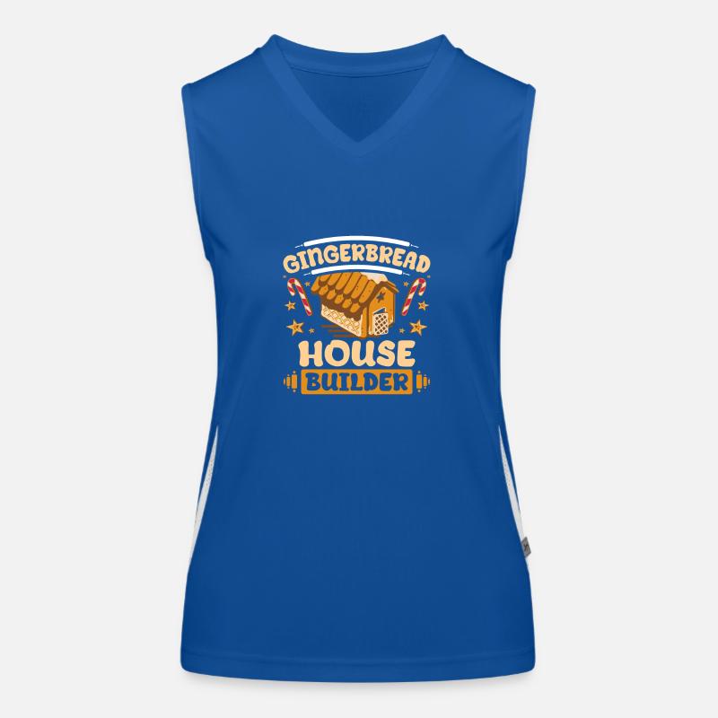 Christmas Gingerbread house builder Funktionelles Kontrast-Tank Top für Frauen