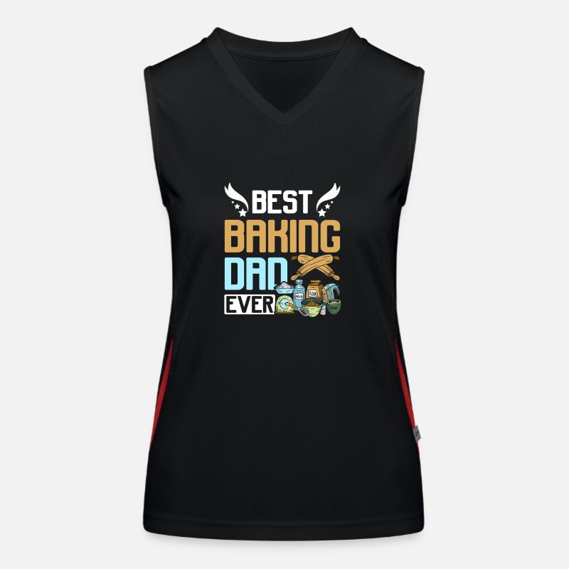 Fathers day best baking dad ever Funktionelles Kontrast-Tank Top für Frauen