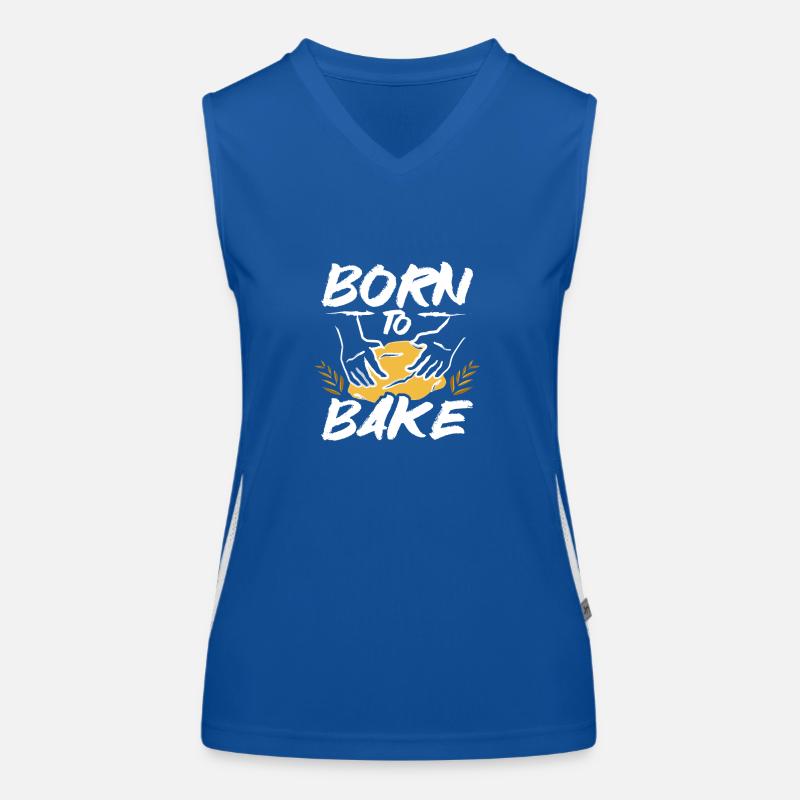 Baking bread born to bake Funktionelles Kontrast-Tank Top für Frauen