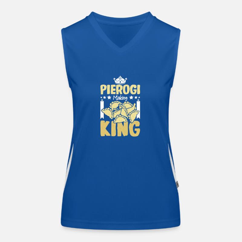 Pierogi making king Funktionelles Kontrast-Tank Top für Frauen