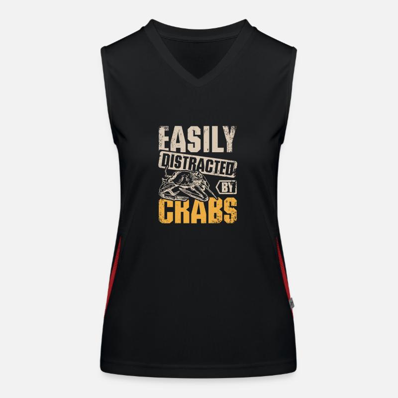 Easily distracted by crabs Funktionelles Kontrast-Tank Top für Frauen