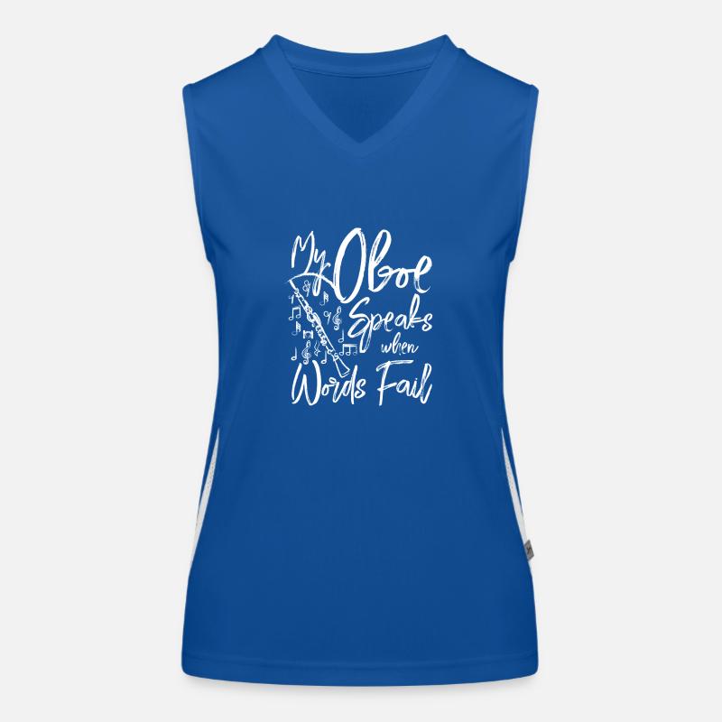 My oboe speaks when words fail Funktionelles Kontrast-Tank Top für Frauen