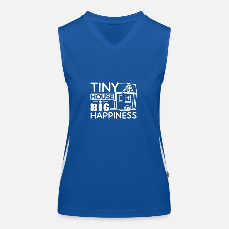 Tiny house big happiness Women's Functional Contrast Tank Top