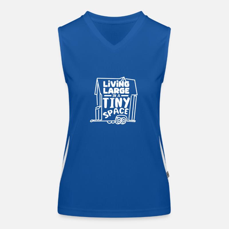 Tiny house living large in a tiny space Women's Functional Contrast Tank Top