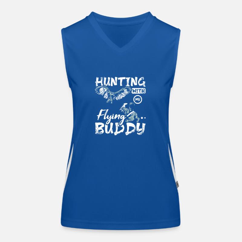 Chasser avec mon compagnon de vol Falconer Débardeur respirant contrasté Femme