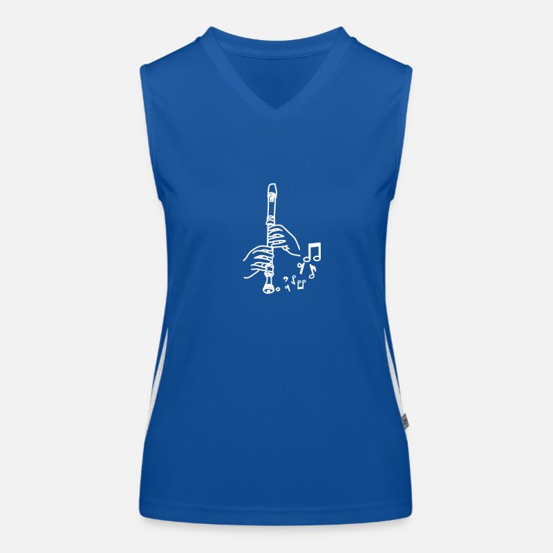 Painted drawn recorder player Funktionelles Kontrast-Tank Top für Frauen