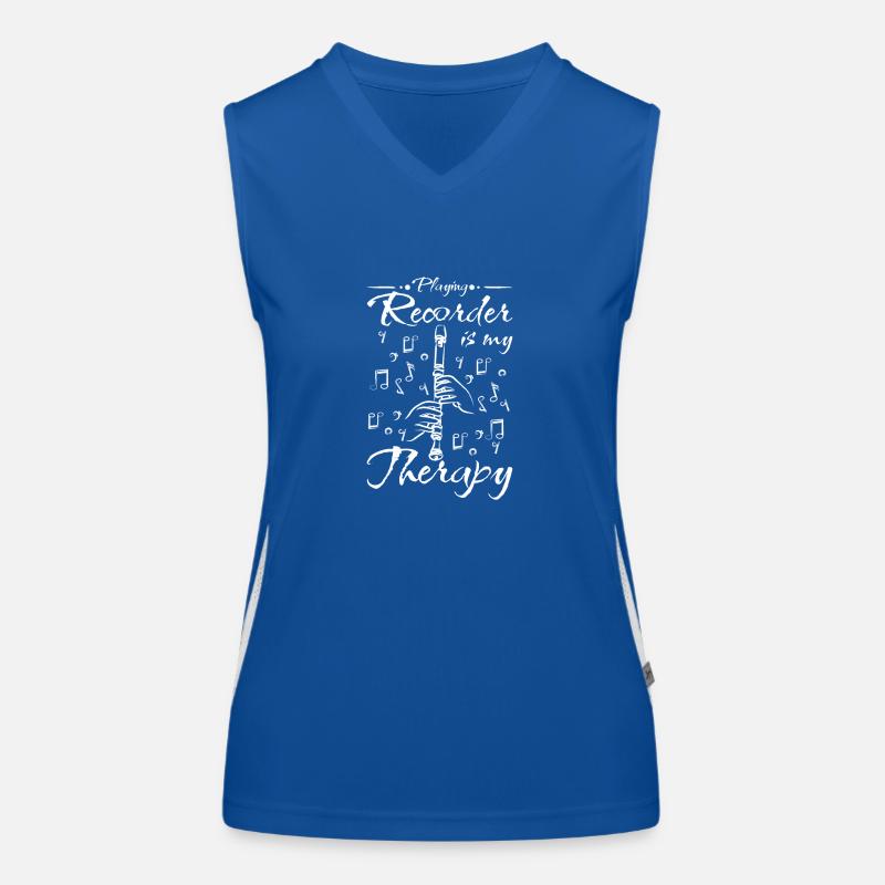 Playing recorder is my therapy Funktionelles Kontrast-Tank Top für Frauen