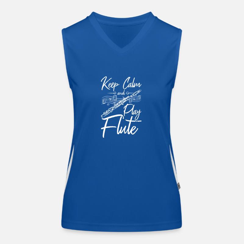 Keep calm and play flute Funktionelles Kontrast-Tank Top für Frauen