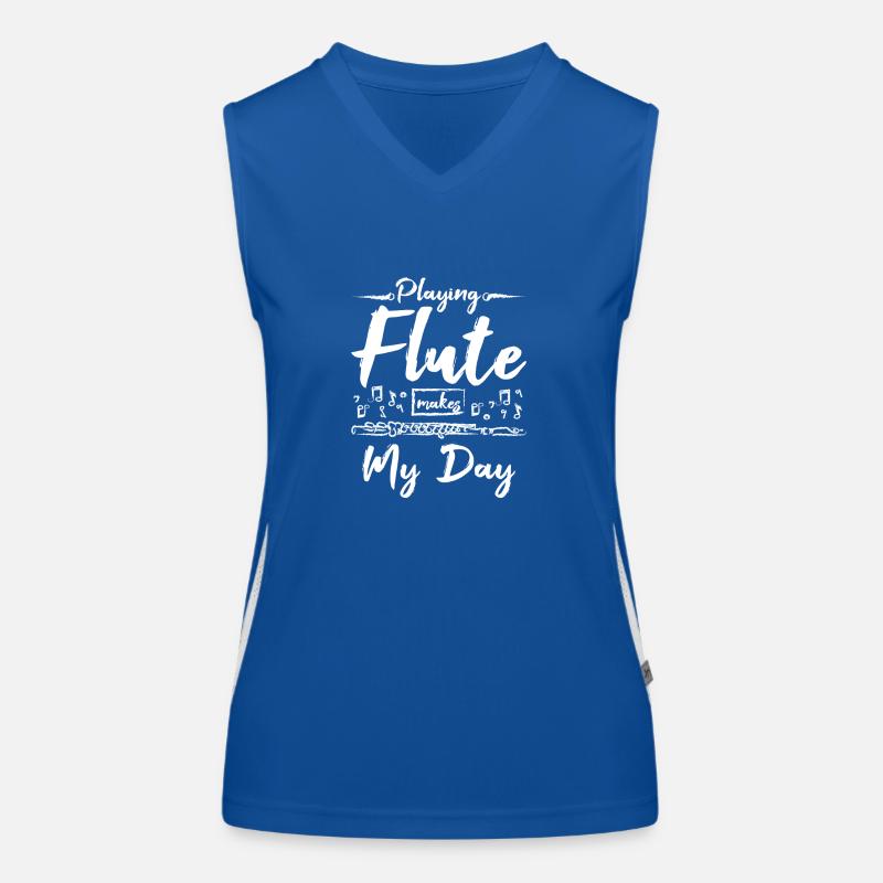 Playing flute makes my day Funktionelles Kontrast-Tank Top für Frauen