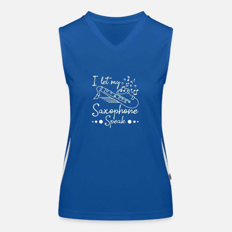 I let my saxophone speak Funktionelles Kontrast-Tank Top für Frauen