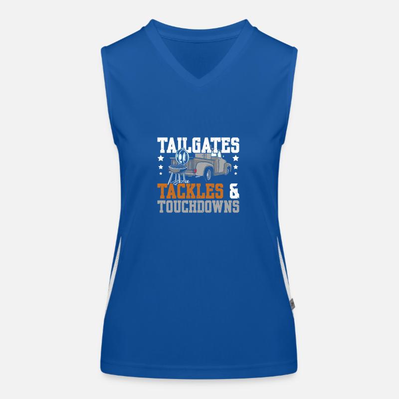 Tailgates tackles and touchdowns Funktionelles Kontrast-Tank Top für Frauen