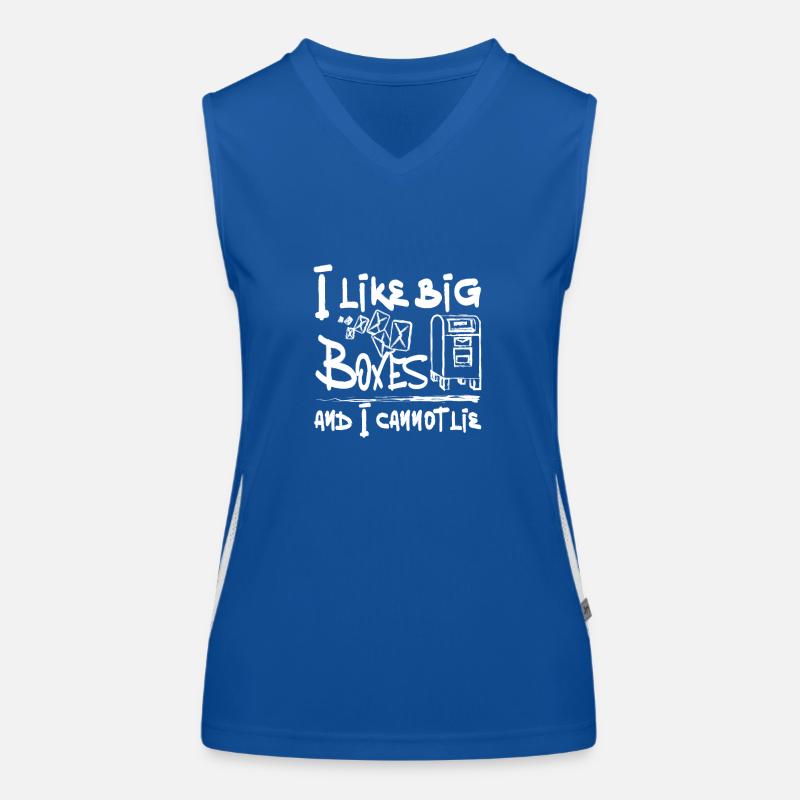 Postal Worker, I like big boxes and I cannot lie Funktionelles Kontrast-Tank Top für Frauen