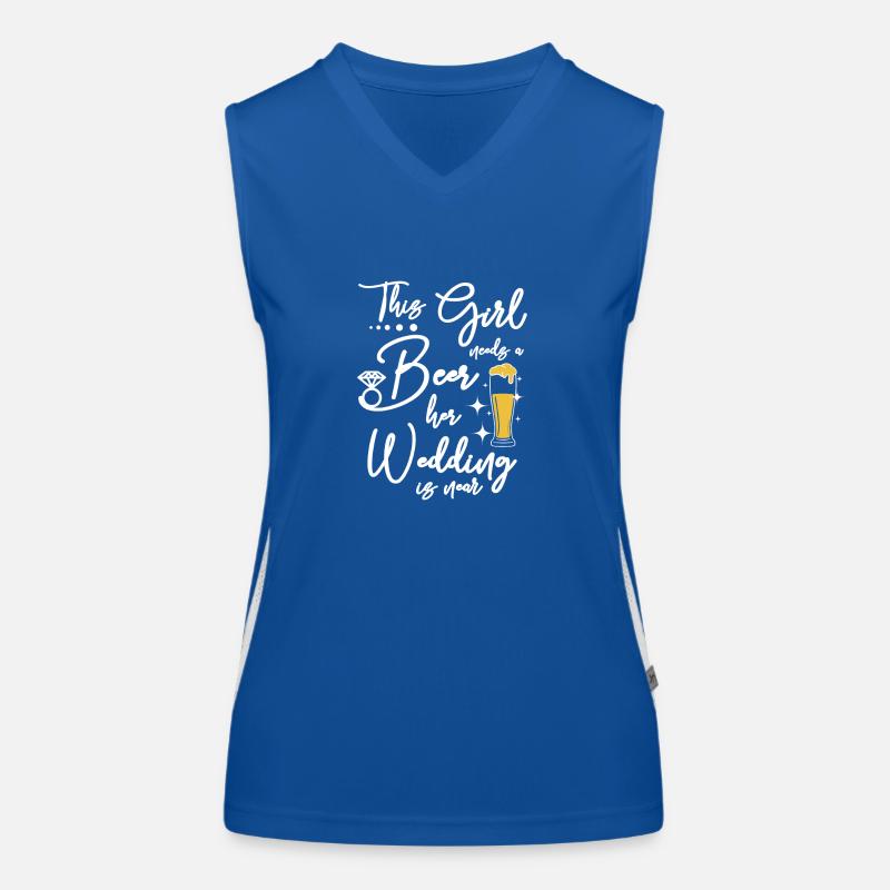 The Bride needs a beer her wedding is near Funktionelles Kontrast-Tank Top für Frauen