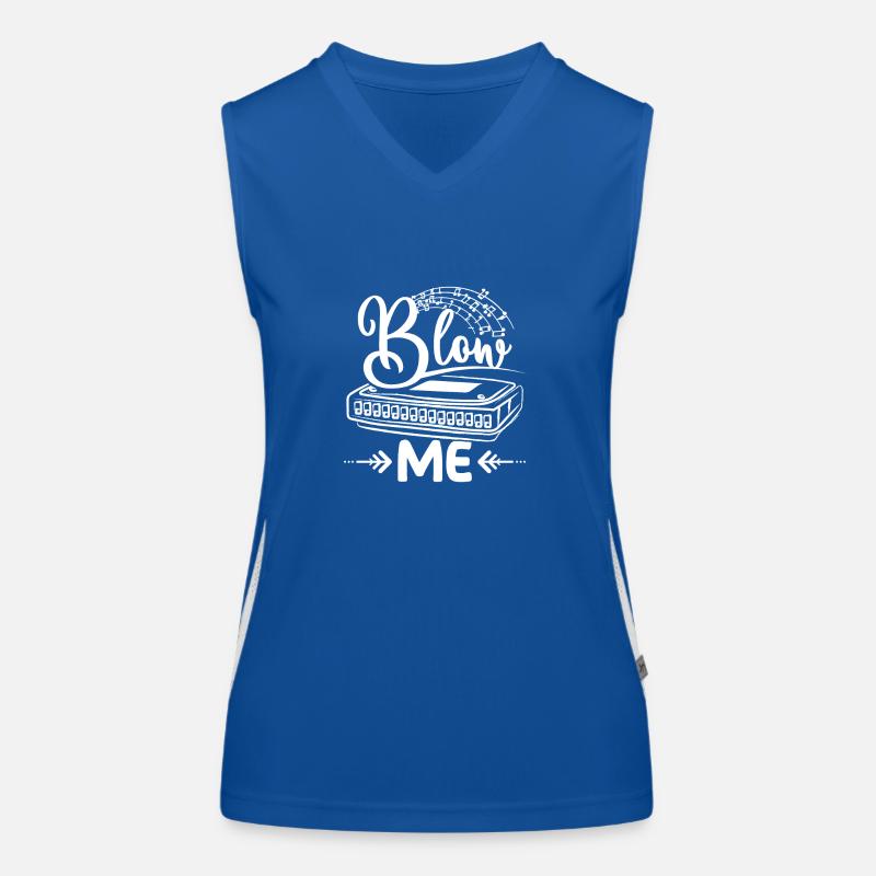 Harmonica player blow me Women's Functional Contrast Tank Top