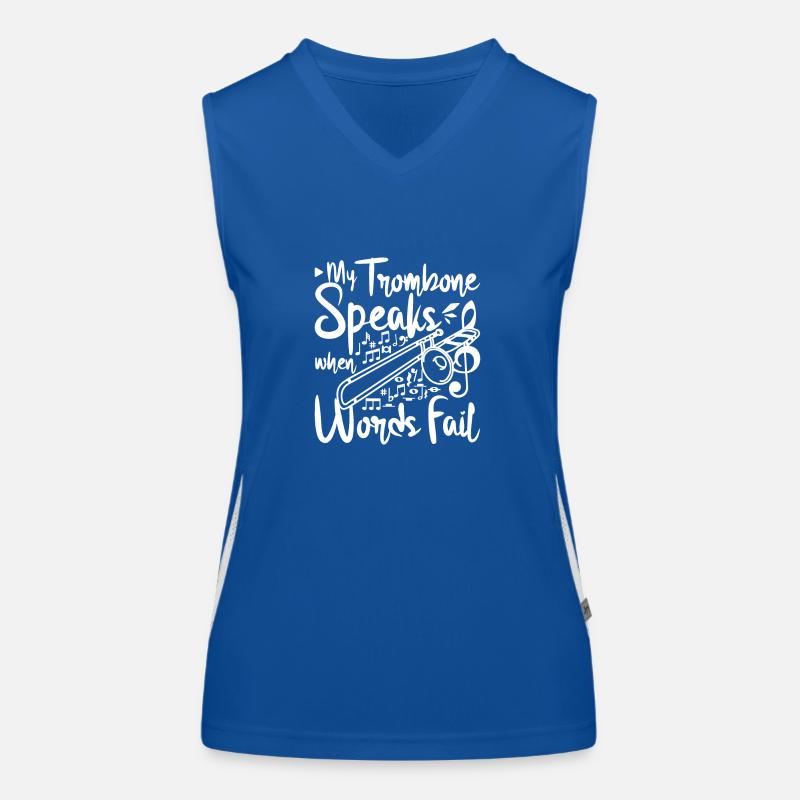 My trombone speaks when words fail Funktionelles Kontrast-Tank Top für Frauen
