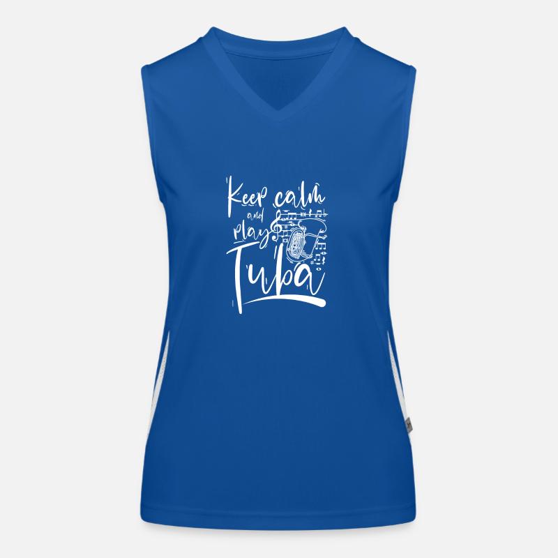 Keep calm and play tuba Funktionelles Kontrast-Tank Top für Frauen