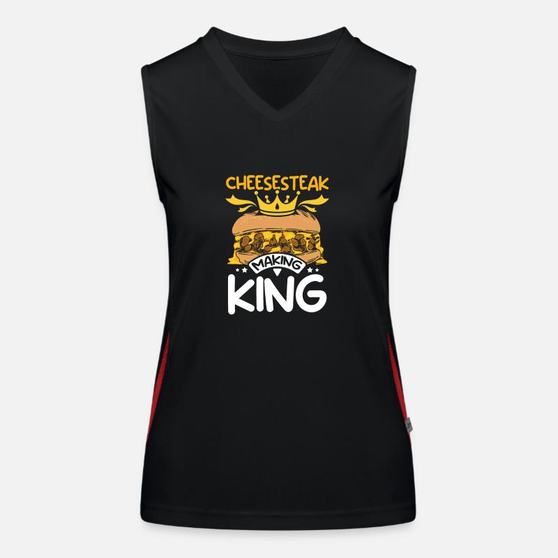 Philly Cheesesteak making king Funktionelles Kontrast-Tank Top für Frauen