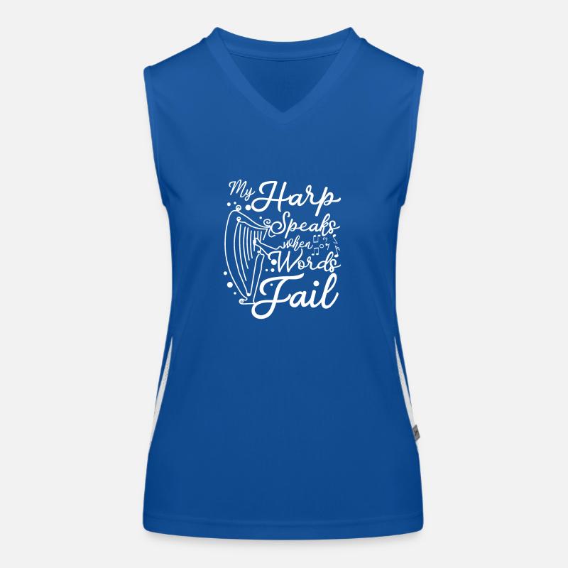 My harp speaks when words fail Funktionelles Kontrast-Tank Top für Frauen
