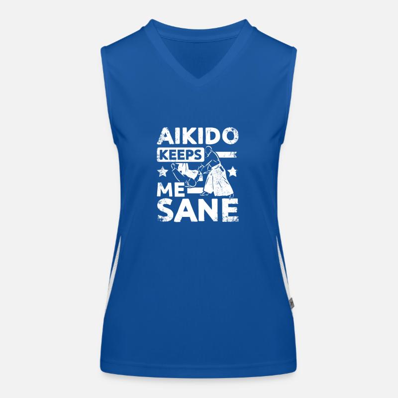 Aikido keeps me sane Funktionelles Kontrast-Tank Top für Frauen