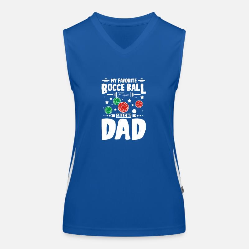 My favorite bocce ball player calls me dad Funktionelles Kontrast-Tank Top für Frauen