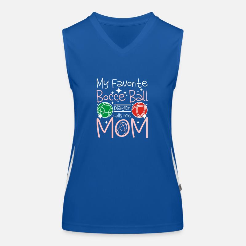 My favorite bocce ball player calls me mom Funktionelles Kontrast-Tank Top für Frauen