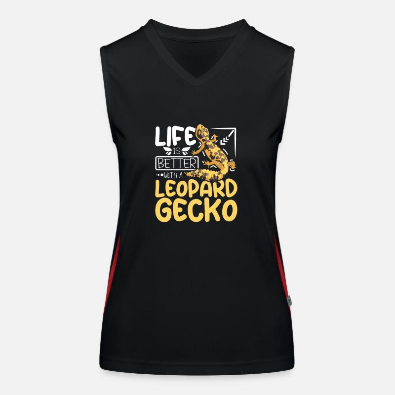 Life is better with a leopard gecko Funktionelles Kontrast-Tank Top für Frauen