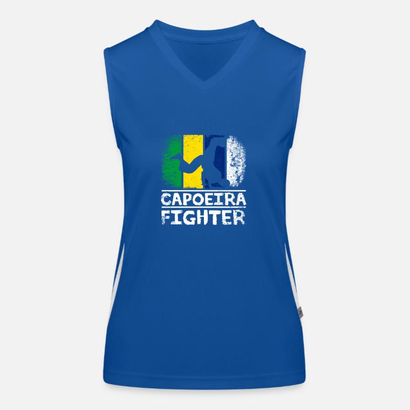 Drapeau du Brésil Capoeira Fighter Débardeur respirant contrasté Femme