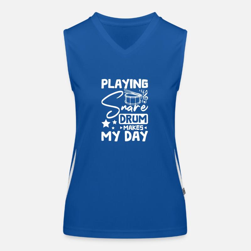 Playing snare drum makes my day Women's Functional Contrast Tank Top