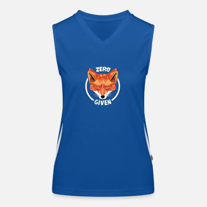 Fuchs Low Poly Design Spruch: Zero Fucks Given Funktionelles Kontrast-Tank Top für Frauen
