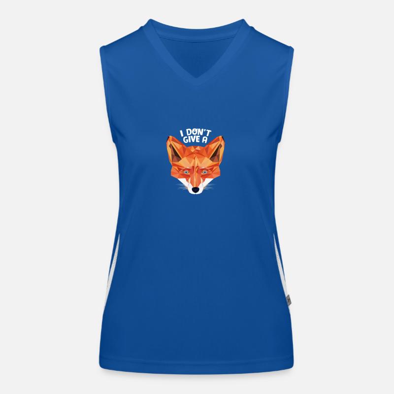 Fuchs Low Poly Design Spruch: I Don't Give A Fuck Funktionelles Kontrast-Tank Top für Frauen