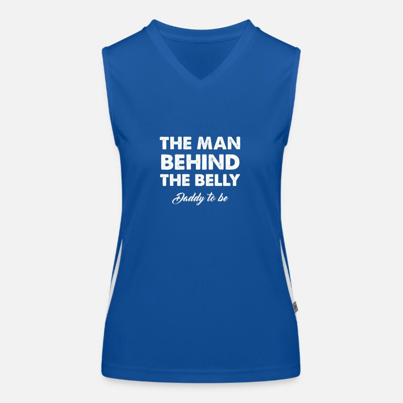 Der Mann Hinter Dem Babybauch Vaterschaft Geschenk Funktionelles Kontrast-Tank Top für Frauen