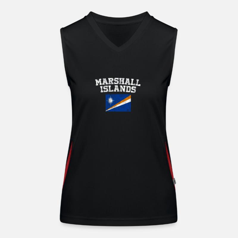 Drapeau Marshallais Shirt - Îles Marshall Vintage Débardeur respirant contrasté Femme