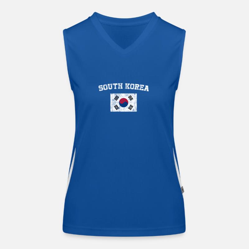 Corée du Sud Chemise de drapeau - Vintage Corée du Sud T-Shi Débardeur respirant contrasté Femme