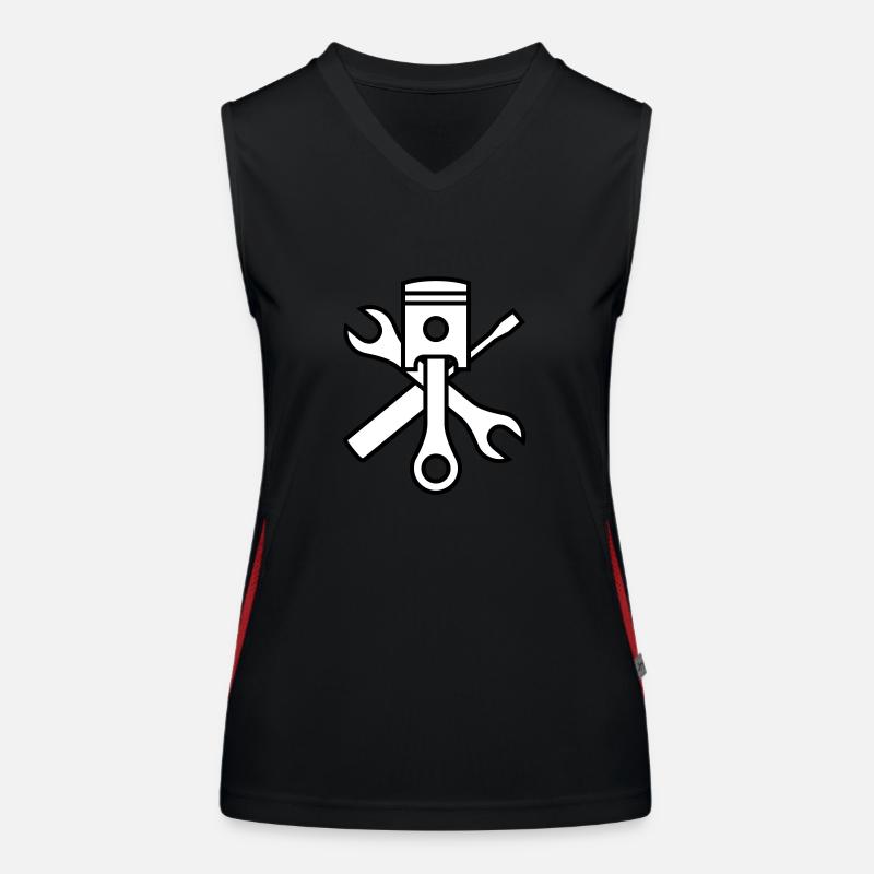 Kolben und Werkzeug 2c (+ Dein Text) Funktionelles Kontrast-Tank Top für Frauen