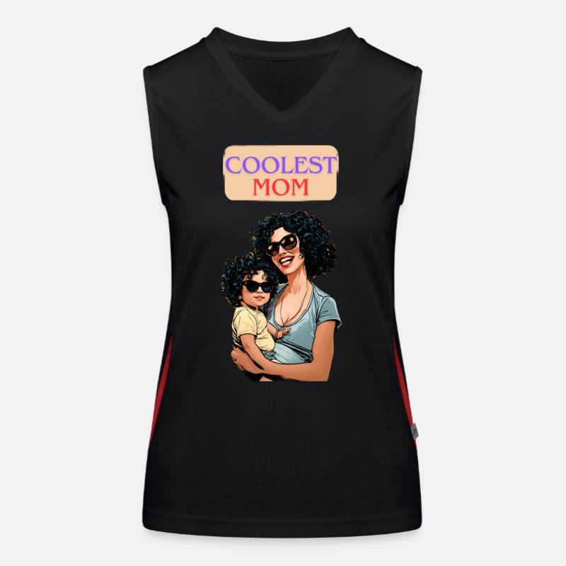 COOLEST MOM MUM cool mutter mama Funktionelles Kontrast-Tank Top für Frauen
