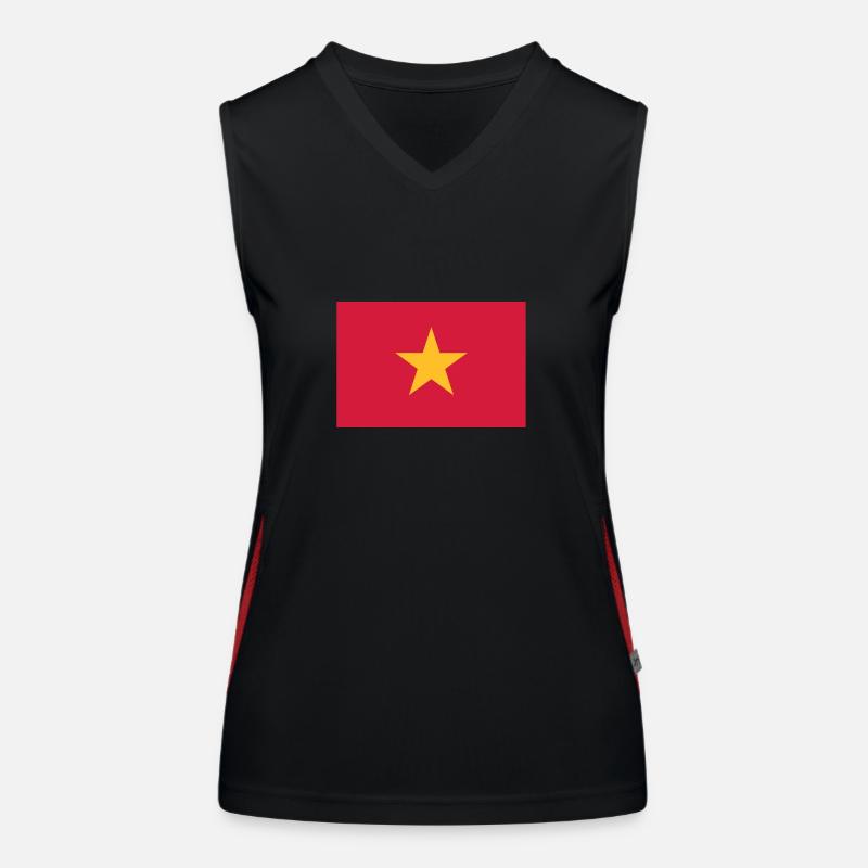 Drapeau national du Vietnam Débardeur respirant contrasté Femme