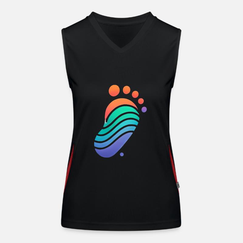 Conception colorée de l’empreinte de la chaussure 10k Débardeur respirant contrasté Femme