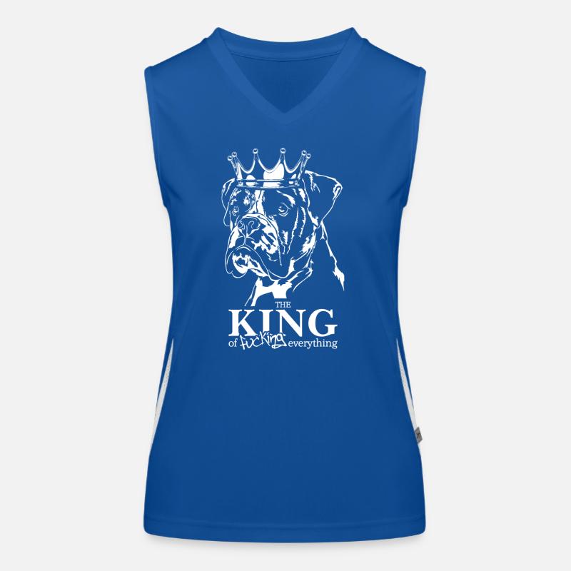 BOXER King Hundespruch Hunde Hund Wilsigns Funktionelles Kontrast-Tank Top für Frauen