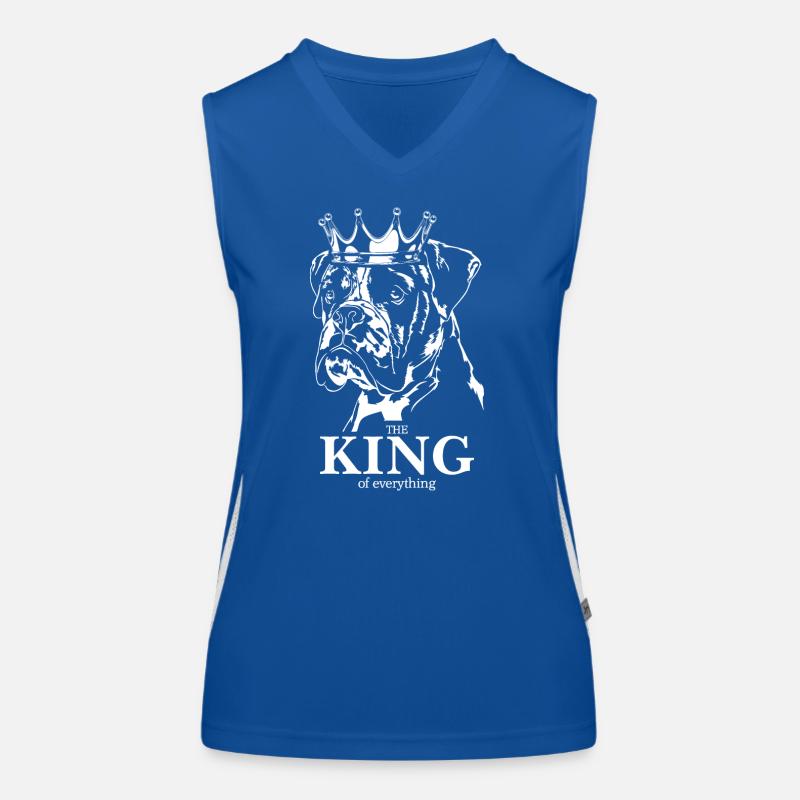 BOXER King Hundespruch Hunde Hund Wilsigns Funktionelles Kontrast-Tank Top für Frauen